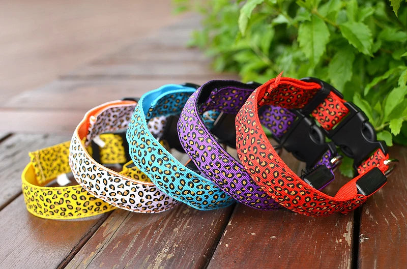 NIGHTBRITE DOG COLLAR (LEOPARD PRINT)