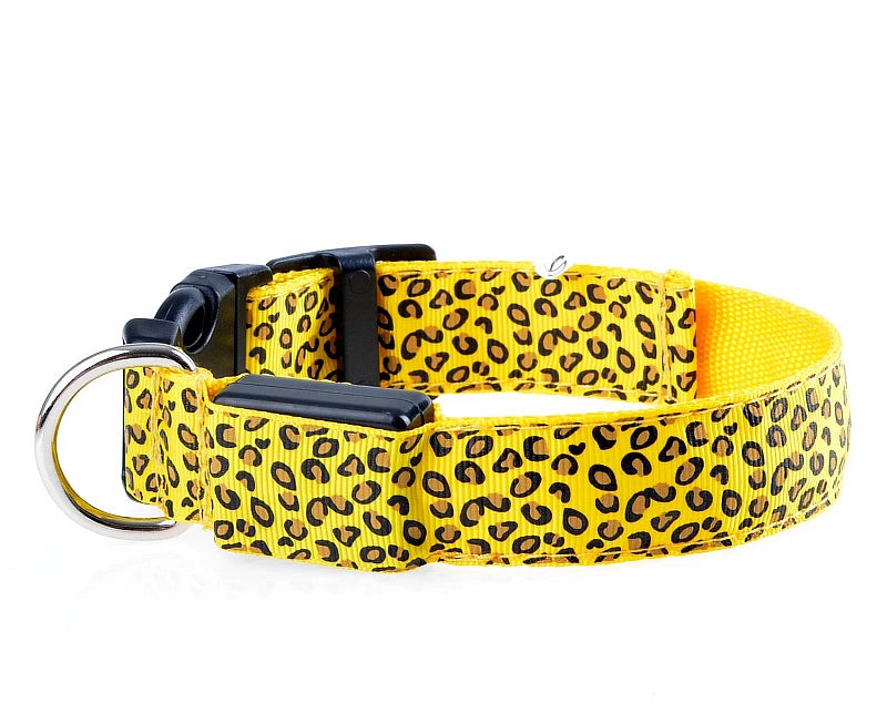 NIGHTBRITE DOG COLLAR (LEOPARD PRINT)