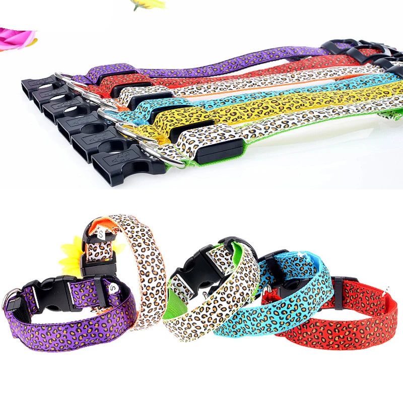 NIGHTBRITE DOG COLLAR (LEOPARD PRINT)