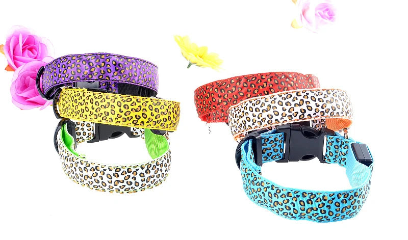 NIGHTBRITE DOG COLLAR (LEOPARD PRINT)