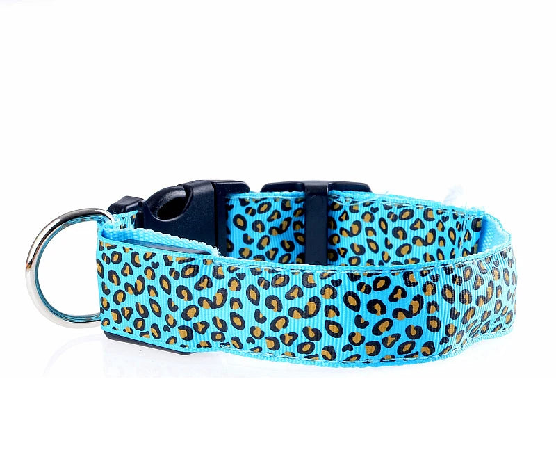 NIGHTBRITE DOG COLLAR (LEOPARD PRINT)