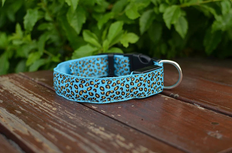 NIGHTBRITE DOG COLLAR (LEOPARD PRINT)