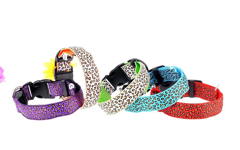 NIGHTBRITE DOG COLLAR (LEOPARD PRINT)